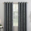Wilbon Navy Denim Blackout Grommet Curtain Panel, (96")