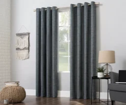 Wilbon Navy Denim Blackout Grommet Curtain Panel, (96") 13 Wilbon Navy Denim Blackout Grommet Curtain Panel, (96") -Cuisinart Store 810518494 4