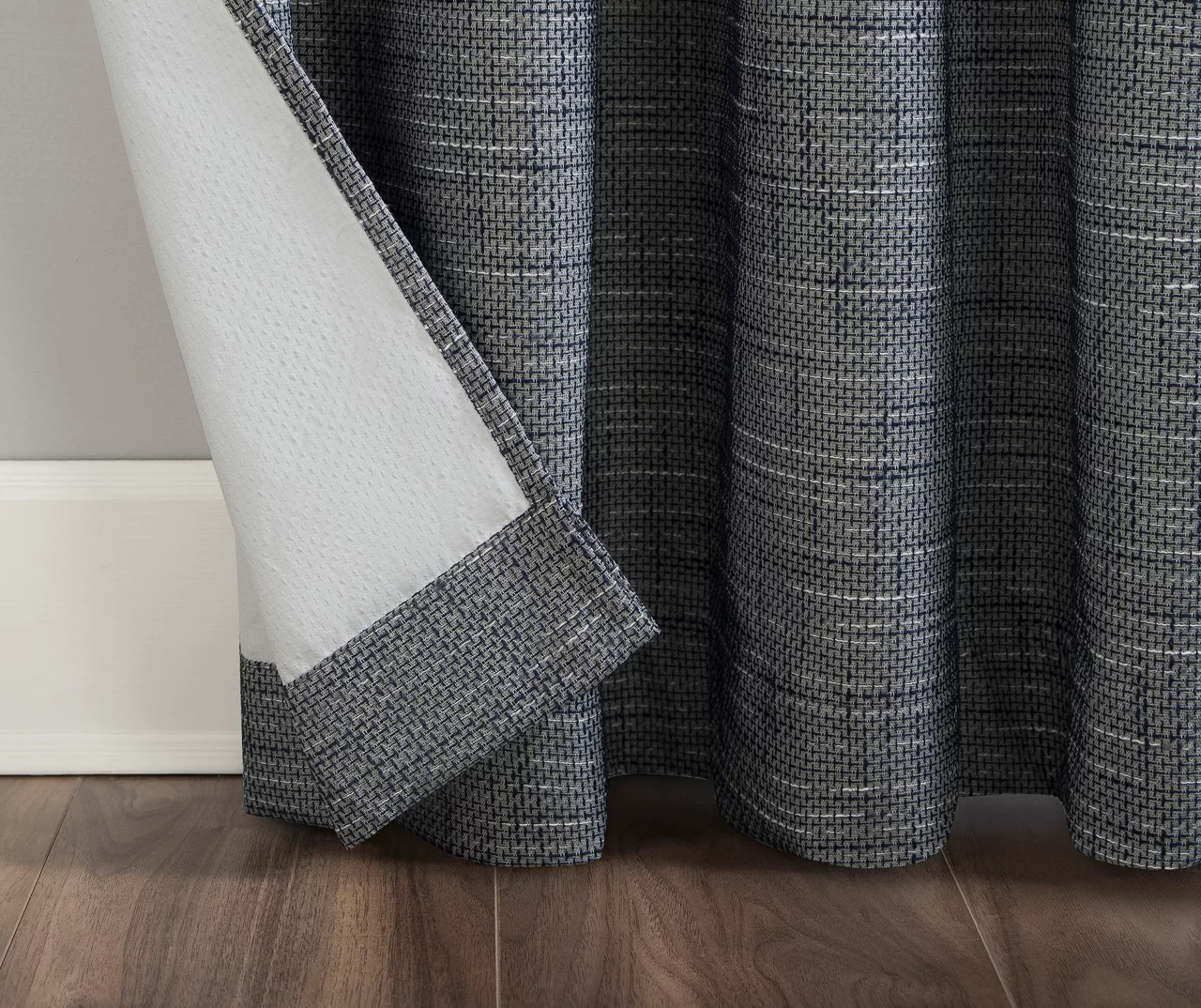 Wilbon Navy Denim Blackout Grommet Curtain Panel, (96") 6 Wilbon Navy Denim Blackout Grommet Curtain Panel, (96") - Image 6