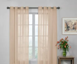Curtain Fresh Latte Sheer Grommet Curtain Panel, (95")
