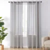 Curtain Fresh Light Gray Sheer Grommet Curtain Panel, (108")