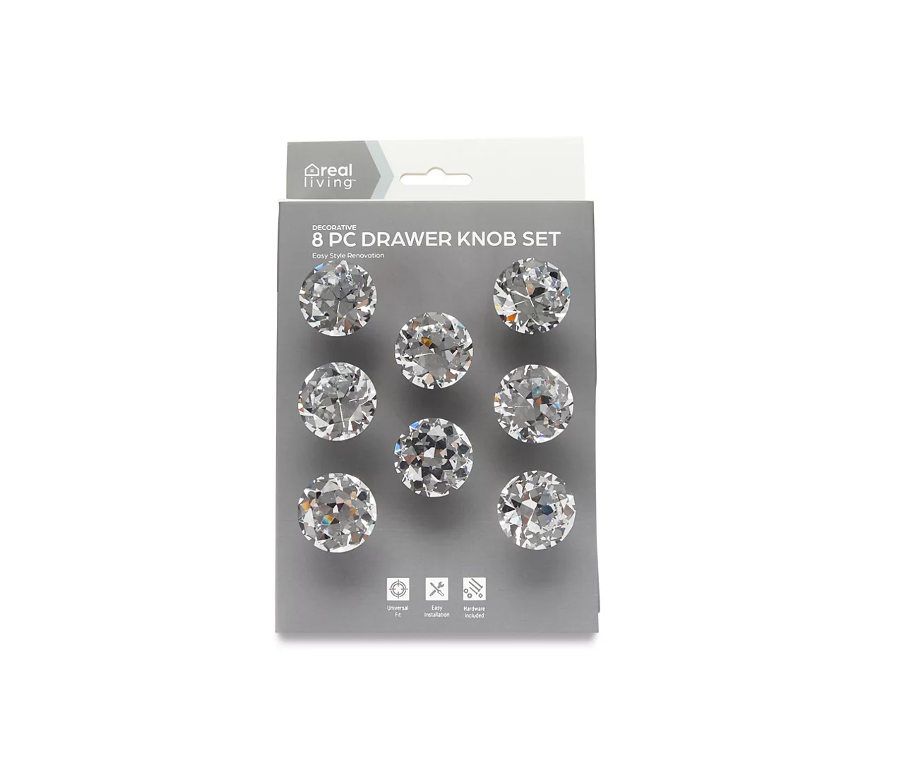 Clear Half-Round 8-Piece Crystal Drawer & Cabinet Knob Set 1 Clear Half-Round 8-Piece Crystal Drawer & Cabinet Knob Set