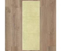 Vista Sage Embossed Grid Bath Rug, (2' 2" X 6')