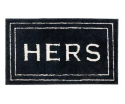 "Hers" Indigo Knitted Bath Rug, (34" X 20")