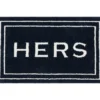 "Hers" Indigo Knitted Bath Rug, (40" X 24")