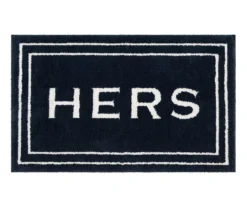 "Hers" Indigo Knitted Bath Rug, (40" X 24")