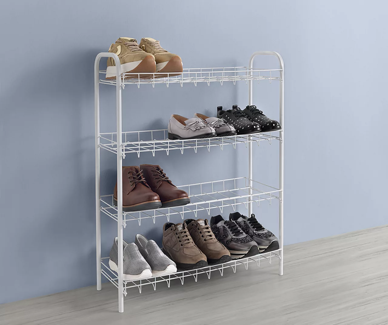 White 4-Tier Wire Shoe Rack 1 White 4-Tier Wire Shoe Rack