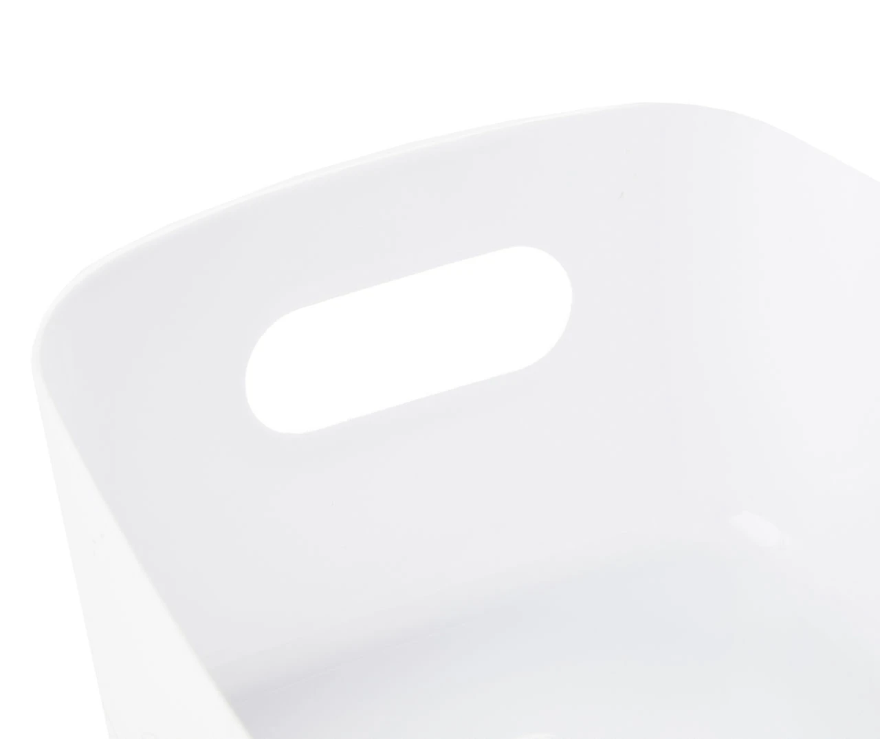 White Plastic Storage Bins, 3-Pack 3 White Plastic Storage Bins, 3-Pack - Image 3