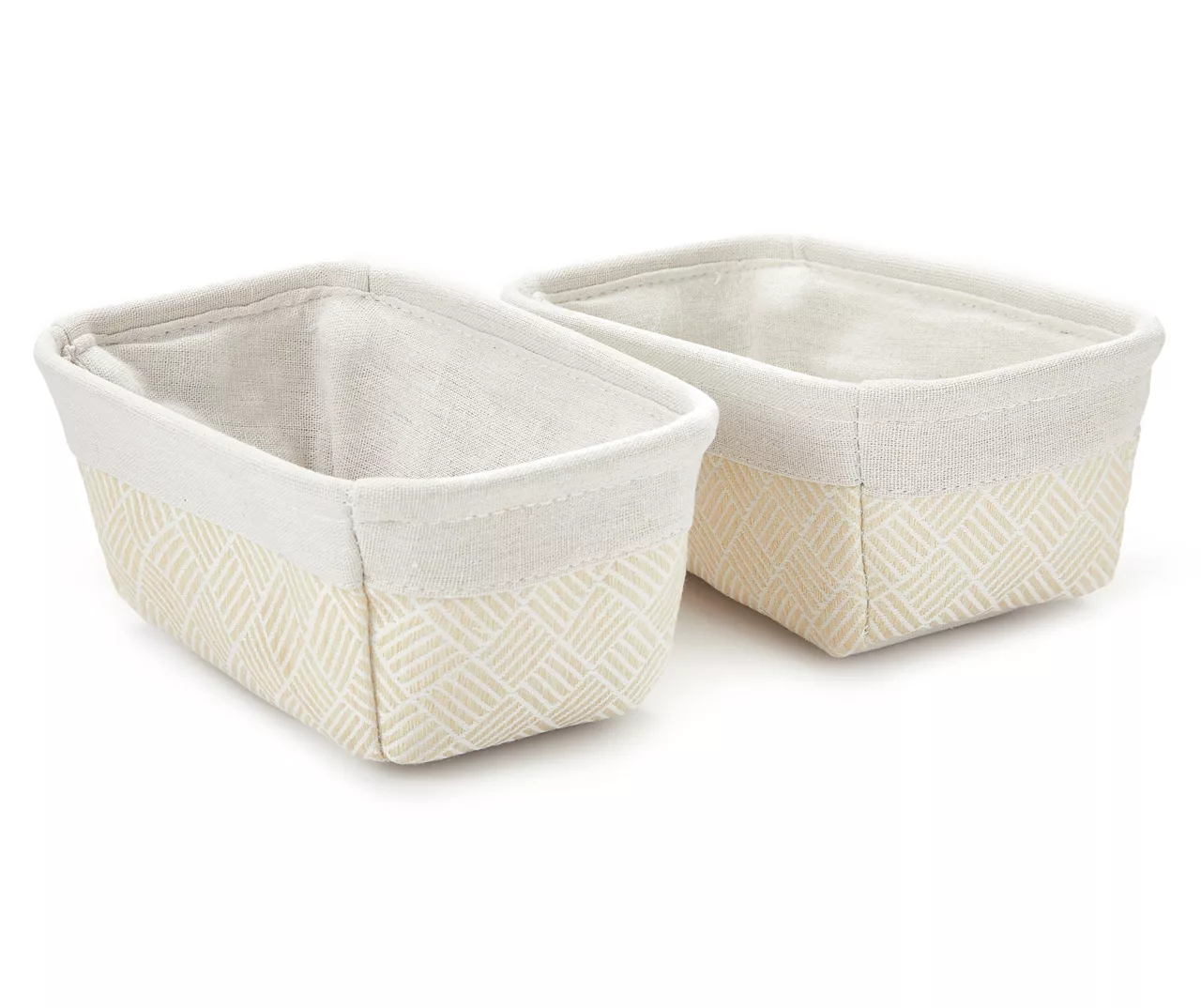 Beige Weave Canvas Storage Bins, 2-Pack 2 Beige Weave Canvas Storage Bins, 2-Pack - Image 2