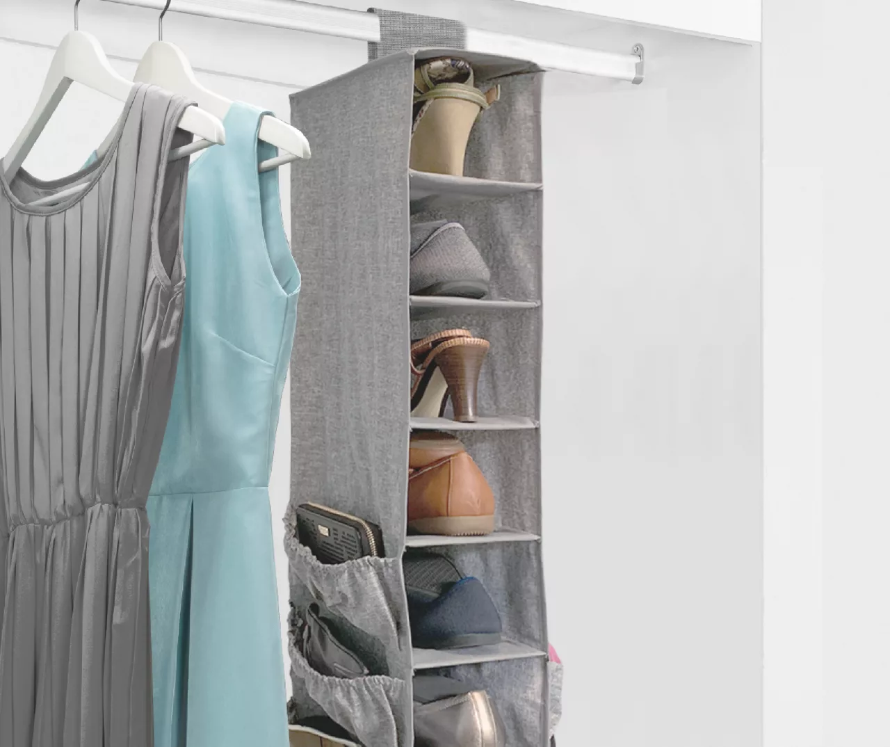 10-Shelf Closet Organizer With Pockets 1 10-Shelf Closet Organizer With Pockets