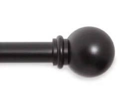 Lana Black 5/8" Ball-Finial Curtain Rod, (28"-48")