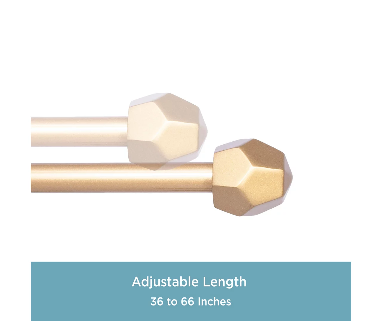 River Burnished Brass 5/8" Steel Decorative Curtain Rod, (36" - 66") 3 River Burnished Brass 5/8" Steel Decorative Curtain Rod, (36" - 66") - Image 3