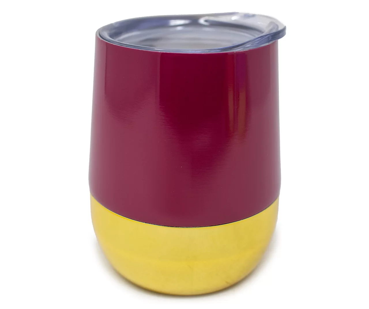 Magenta & Gold Stainless Steel Goblet, 12 Oz. 1 Magenta & Gold Stainless Steel Goblet, 12 Oz.