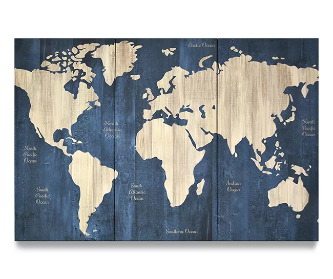 Blue Map Canvas 1 Blue Map Canvas