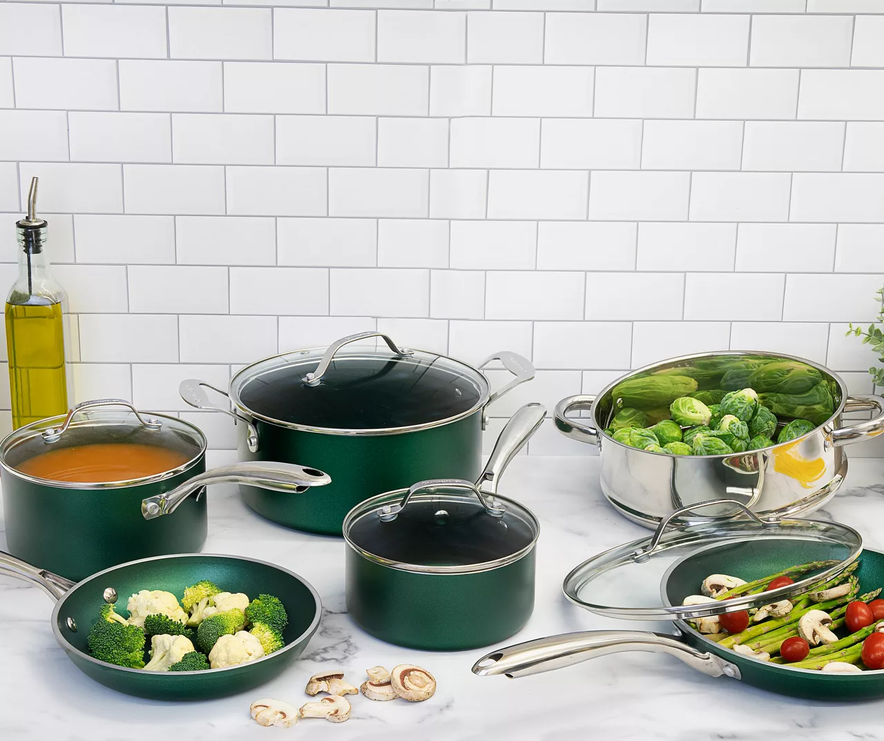 Granitestone Emerald 10-Piece Non-Stick Cookware Set 4 Granitestone Emerald 10-Piece Non-Stick Cookware Set - Image 4
