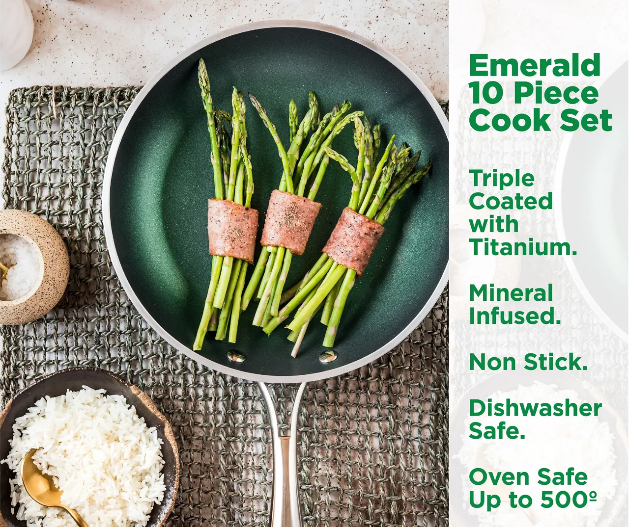 Granitestone Emerald 10-Piece Non-Stick Cookware Set 5 Granitestone Emerald 10-Piece Non-Stick Cookware Set - Image 5