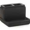 Matte Black Rubberized Toothbrush Holder