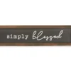 "Simply Blessed" Black & Brown Embossed Word Framed Wall Plaque
