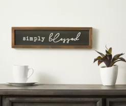 "Simply Blessed" Black & Brown Embossed Word Framed Wall Plaque 6 "Simply Blessed" Black & Brown Embossed Word Framed Wall Plaque -Cuisinart Store 810534098 2