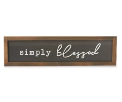 "Simply Blessed" Black & Brown Embossed Word Framed Wall Plaque