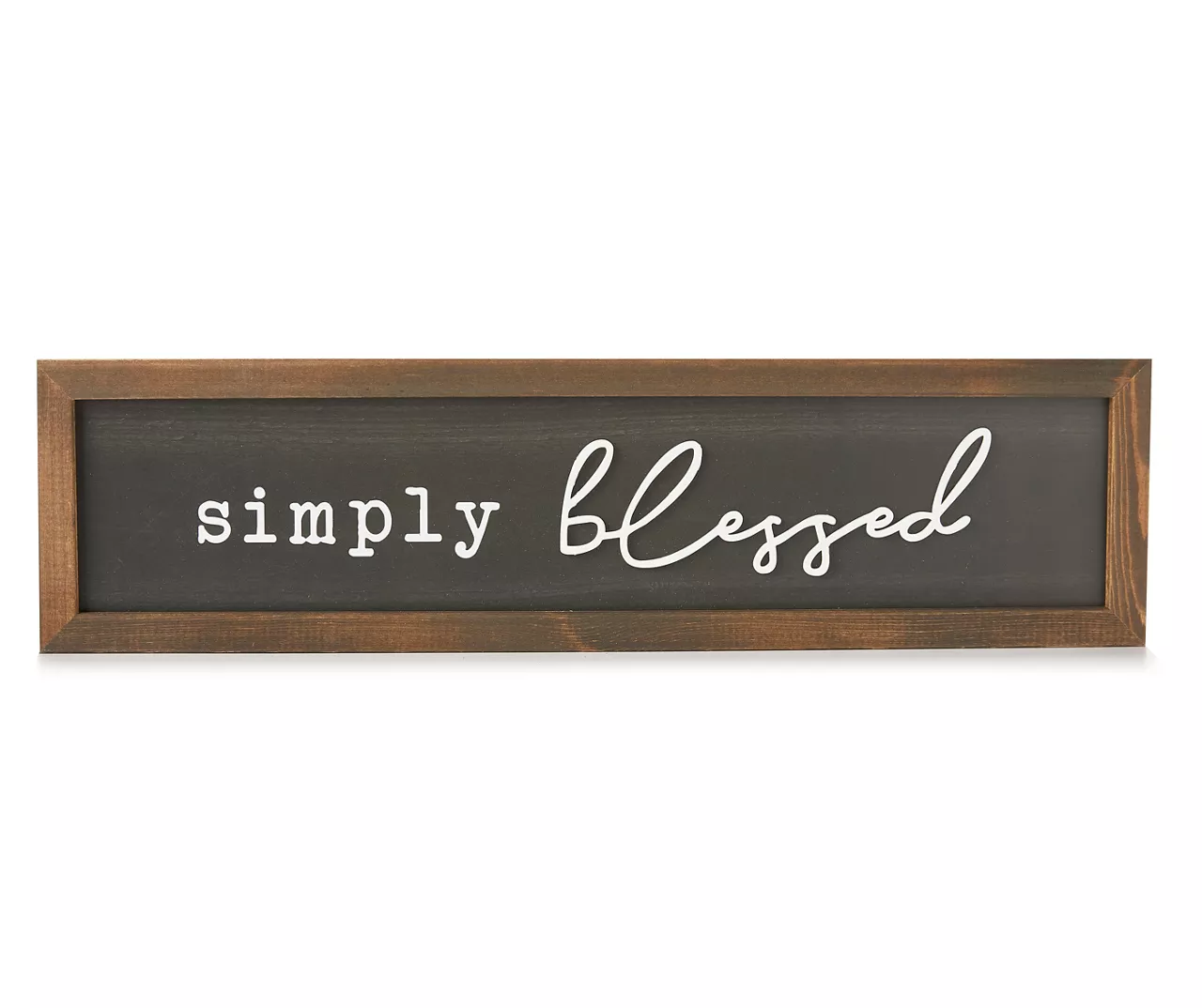 "Simply Blessed" Black & Brown Embossed Word Framed Wall Plaque 1 "Simply Blessed" Black & Brown Embossed Word Framed Wall Plaque