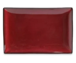 12" Urban Café Red Stoneware Platter