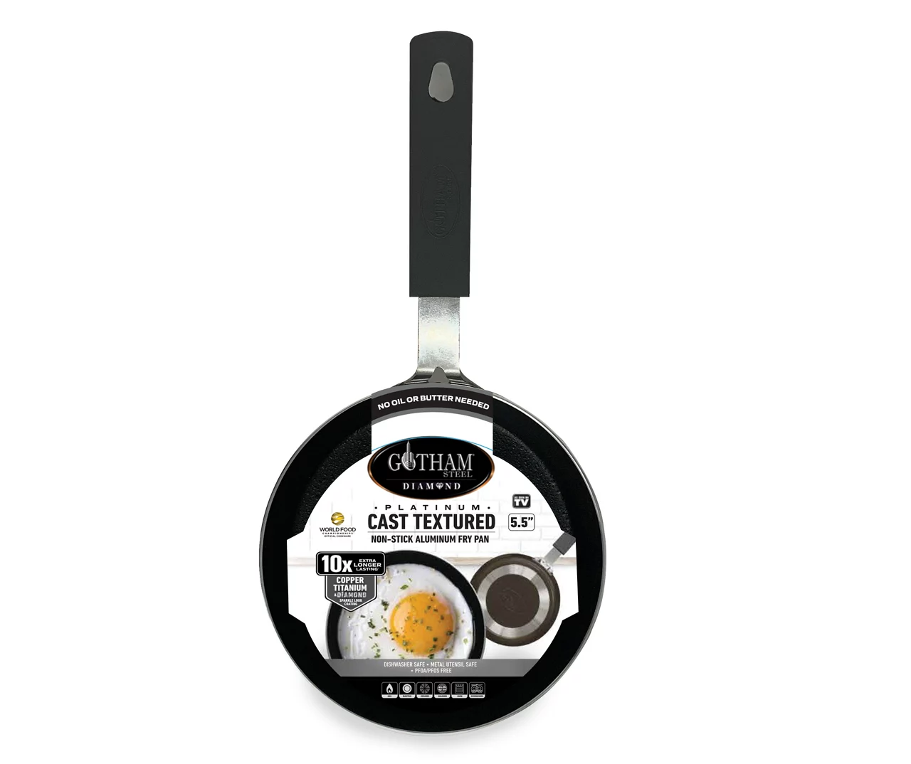 5.5" Pewter Cast-Textured Non-Stick Aluminum Fry Pan 1 5.5" Pewter Cast-Textured Non-Stick Aluminum Fry Pan