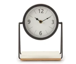 Black Round Elevated Tabletop Clock