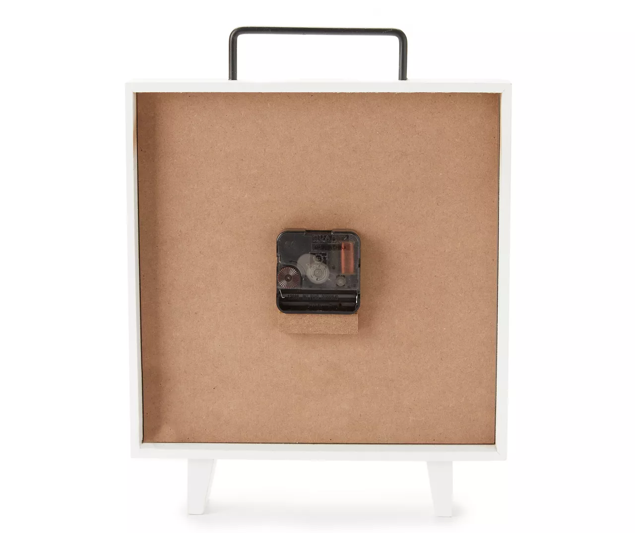 White Roman Numeral Square Tabletop Clock 2 White Roman Numeral Square Tabletop Clock - Image 2