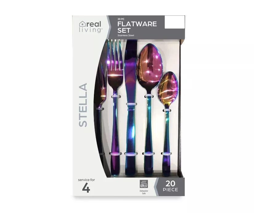 Iridescent 20-Piece Stella Flatware Set 1 Iridescent 20-Piece Stella Flatware Set