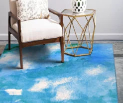 My Magic Carpet Watercolor Aqua Blue Washable Area Rug -Cuisinart Store 810537691 2