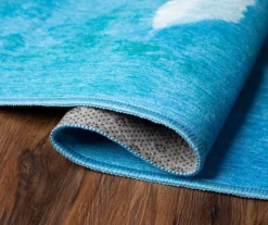 My Magic Carpet Watercolor Aqua Blue Washable Area Rug -Cuisinart Store 810537691 4