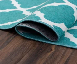 My Magic Carpet Moroccan Trellis Teal Washable Runner, (2'6" X 7') -Cuisinart Store 810537734 4