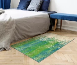 My Magic Carpet Hazel Chevron Teal Washable Area Rug -Cuisinart Store 810537756 2