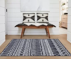 My Magic Carpet Chelsea Aztec Dark Gray Washable Area Rug -Cuisinart Store 810537768 2