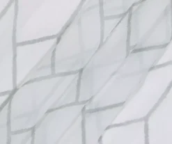 Finch Gray Geometric Crushed Voile Sheer Curtain Panel, (84") -Cuisinart Store 810538061 3