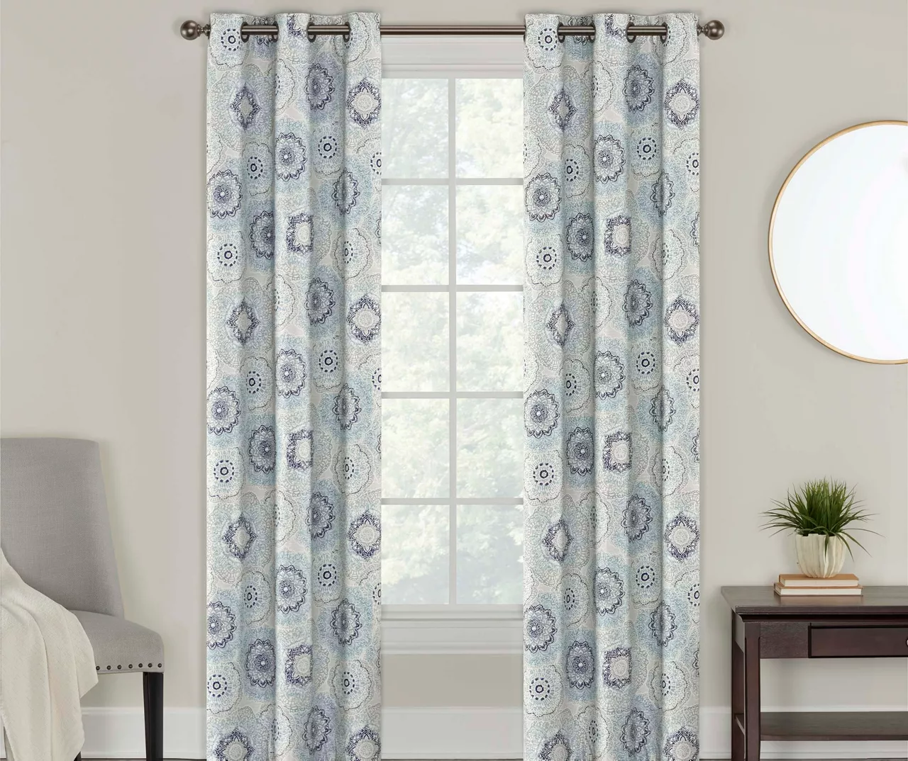 Eclipse Evon Medallion Grommet Blackout Curtain Panel Pair 2 Eclipse Evon Medallion Grommet Blackout Curtain Panel Pair - Image 2