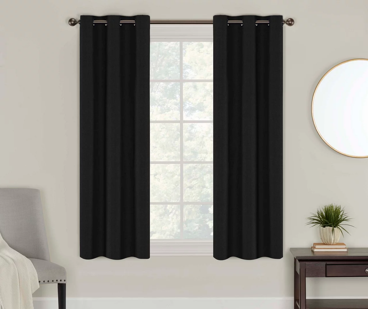 Eclipse Powell Blackout Grommet Curtain Panel Pair 1 Eclipse Powell Blackout Grommet Curtain Panel Pair