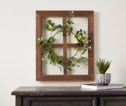 Brown & Green Wreath On Window Pane Wall Décor -Cuisinart Store 810538434 2