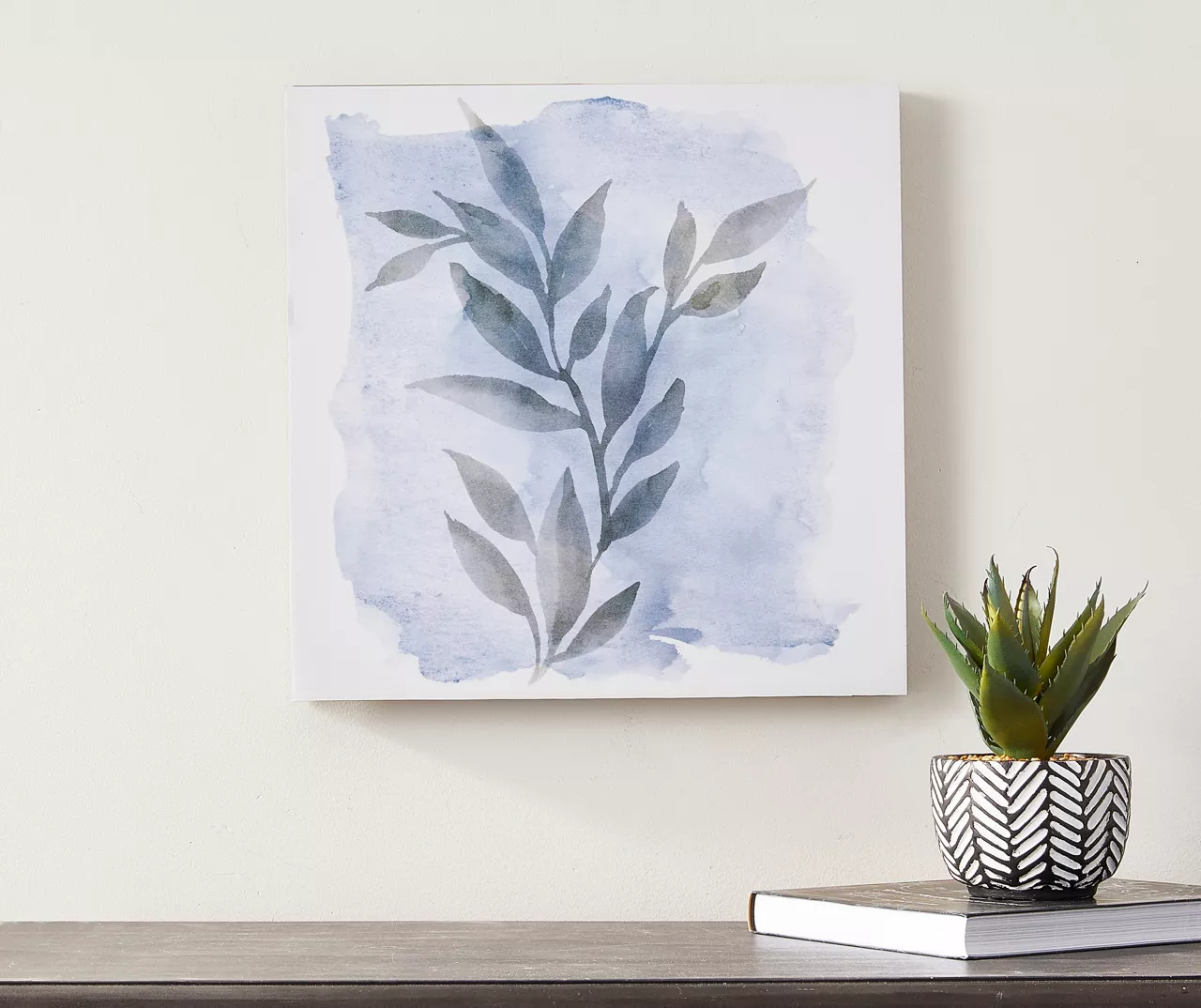 Blue Watercolor Floral Wrapped Canvas 3 Blue Watercolor Floral Wrapped Canvas - Image 3