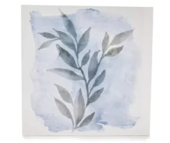 Blue Watercolor Floral Wrapped Canvas