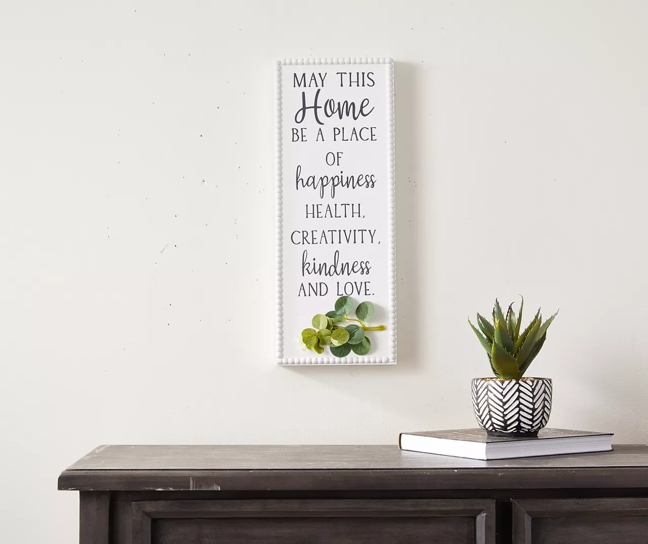"A Place Of Happiness" White & Green Greenery Sentiment Plaque 3 "A Place Of Happiness" White & Green Greenery Sentiment Plaque - Image 3