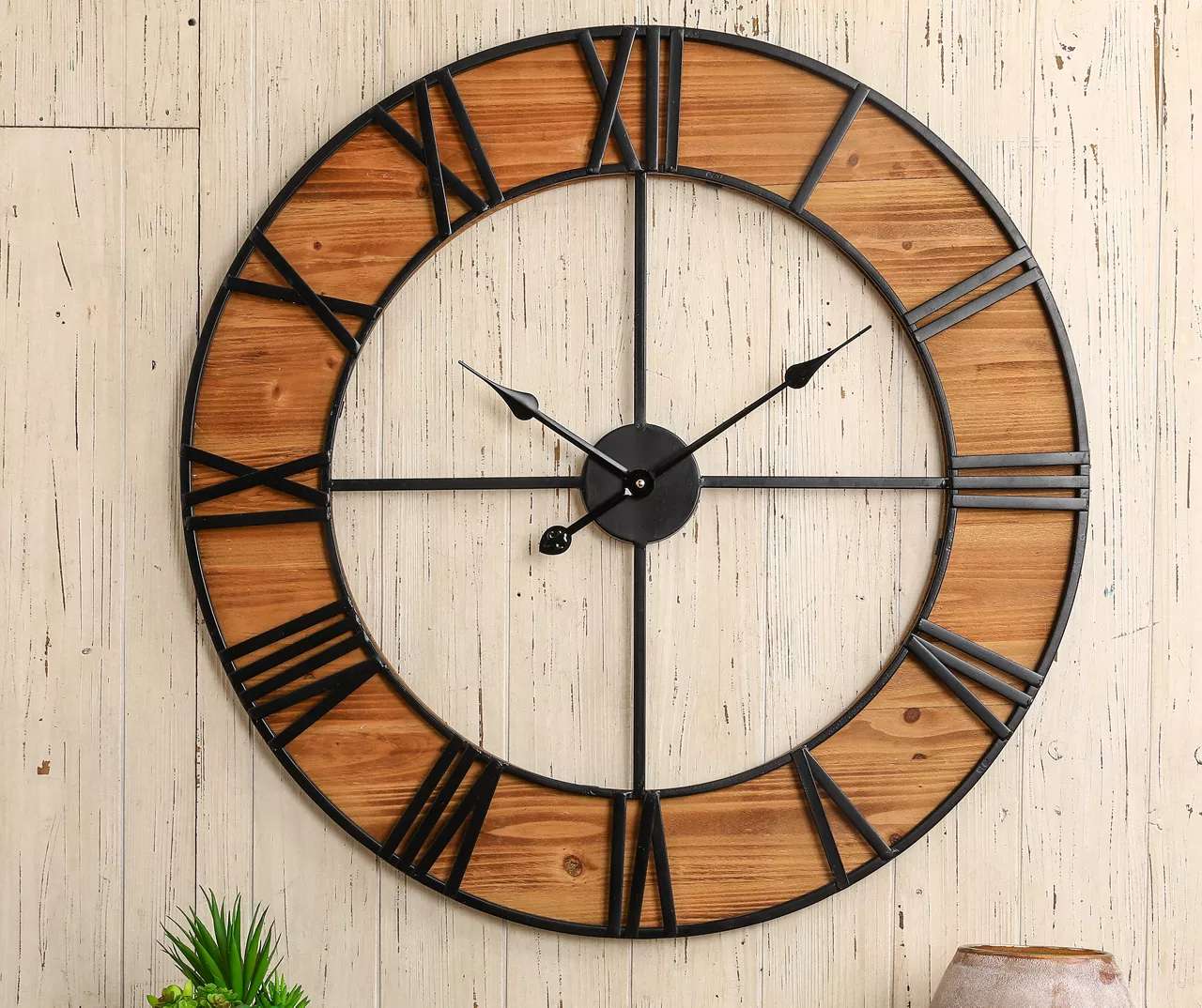 Tan 30" Farmhouse Wall Clock 5 Tan 30" Farmhouse Wall Clock - Image 5