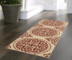Red & White Medallion Accent Rug, (20" X 60") -Cuisinart Store 810539127 1