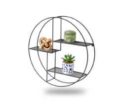 Steel 3-Tier Circle Wall Shelf