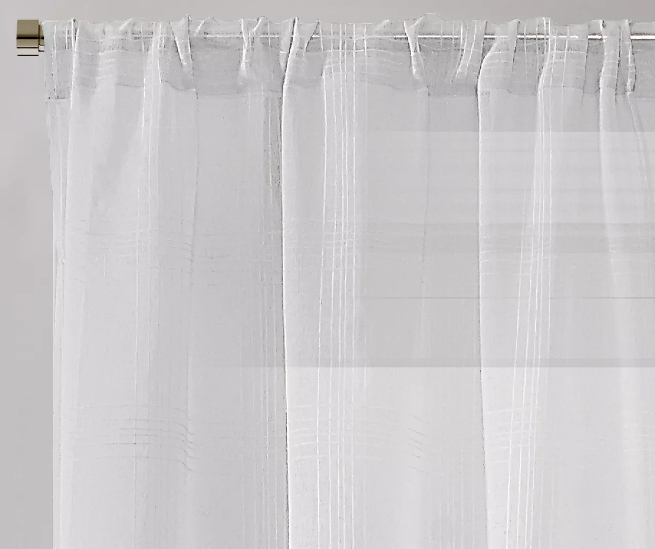 Real Living Sheer Plaid-Weave Curtain Panel 6 Real Living Sheer Plaid-Weave Curtain Panel - Image 6