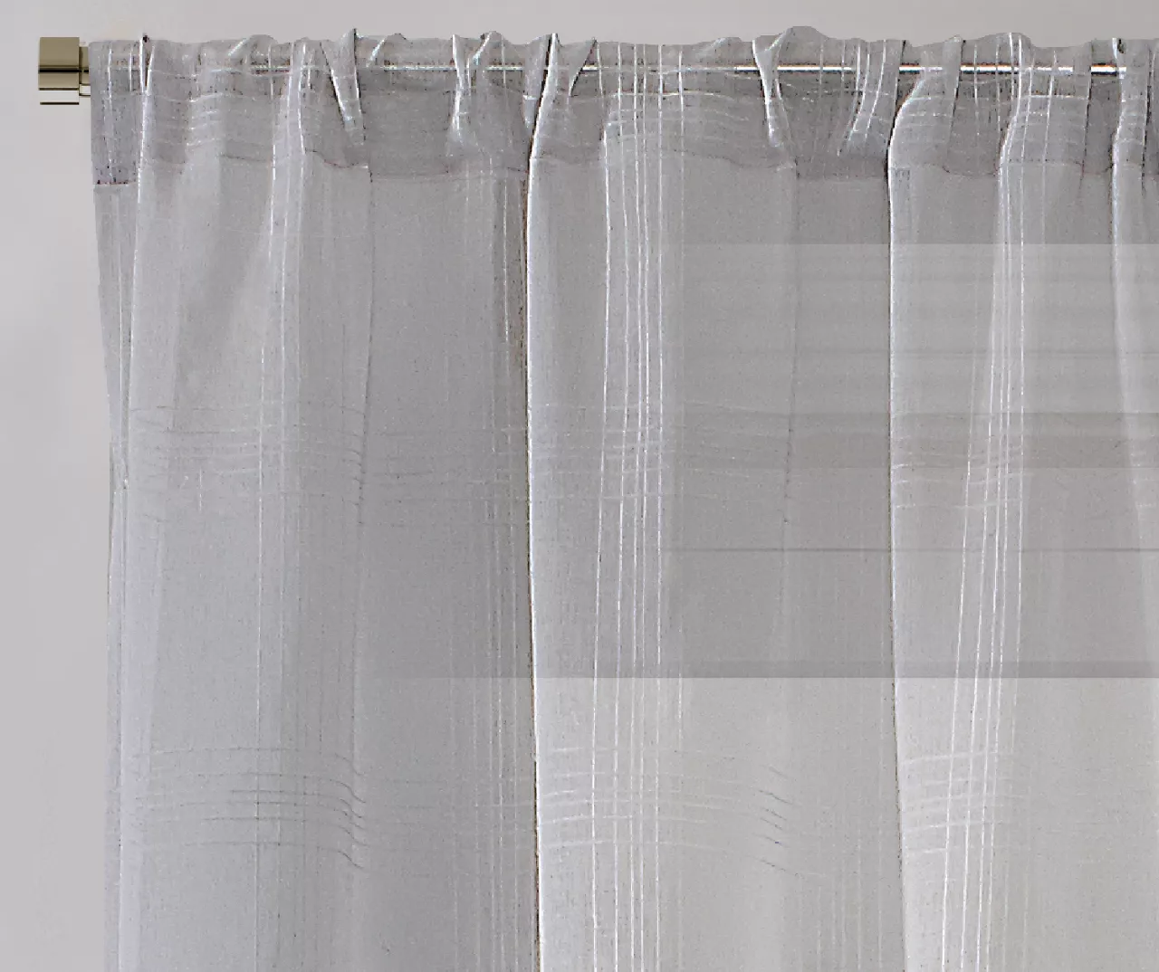 Real Living Sheer Plaid-Weave Curtain Panel 4 Real Living Sheer Plaid-Weave Curtain Panel - Image 4