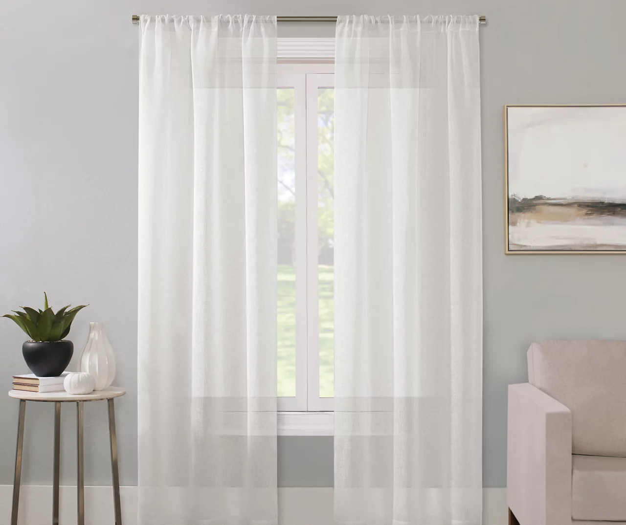 Real Living Bayview Textured Rod Pocket Sheer Curtain Panel 1 Real Living Bayview Textured Rod Pocket Sheer Curtain Panel