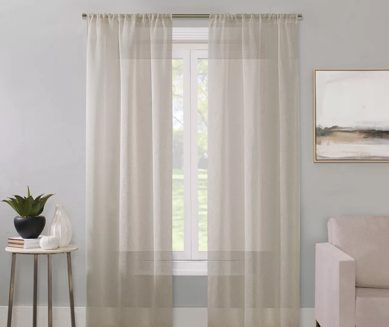 Real Living Bayview Textured Rod Pocket Sheer Curtain Panel 2 Real Living Bayview Textured Rod Pocket Sheer Curtain Panel - Image 2