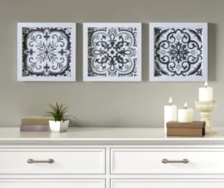 Black & White Tiles 3-Piece Gel-Coated Wall Art Set 12 Black & White Tiles 3-Piece Gel-Coated Wall Art Set -Cuisinart Store 810542116